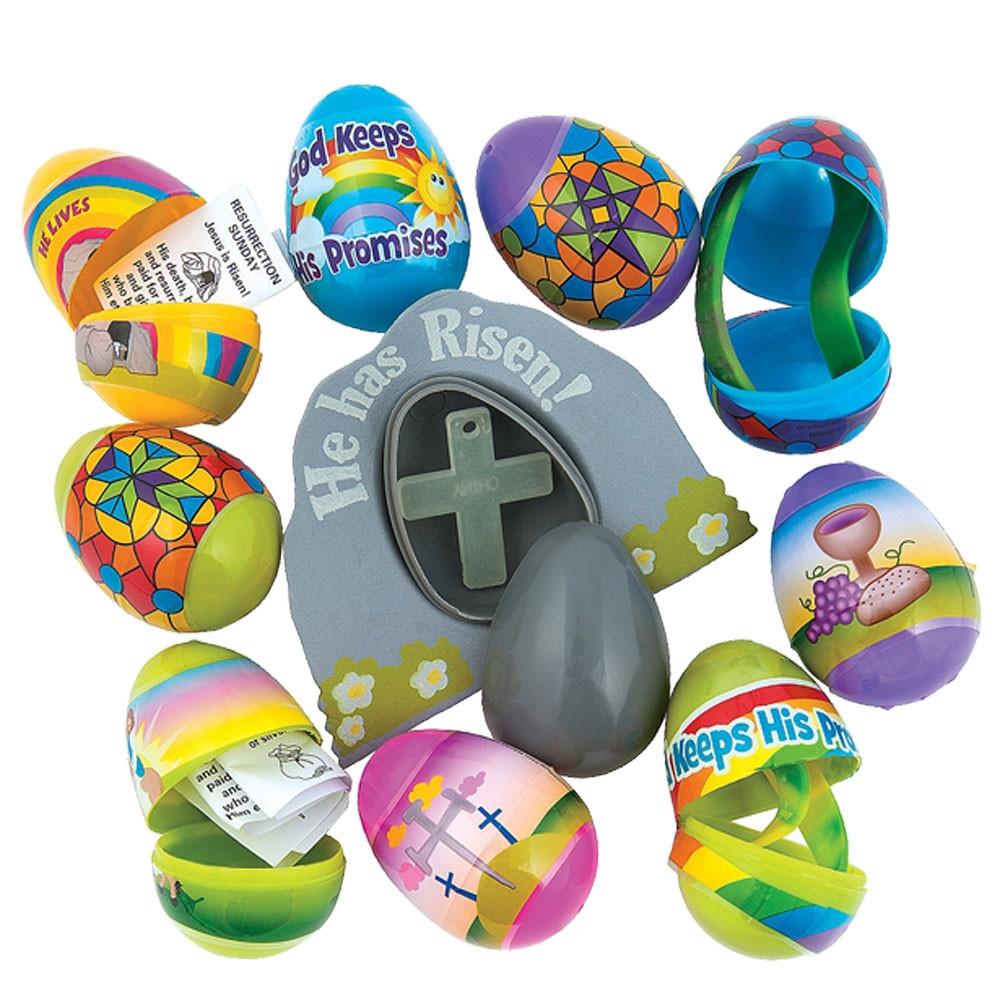 Set Of 144 Crosses Toy-filled Plastic Eggs 2.25 Inches