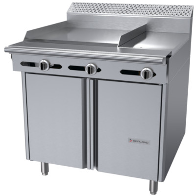 Garland C36-3S – Heavy Duty Range, gas, 36″, (1) 24″ griddle, Hi-Lo valve controls, (1) 12″ hot top, open cabinet base