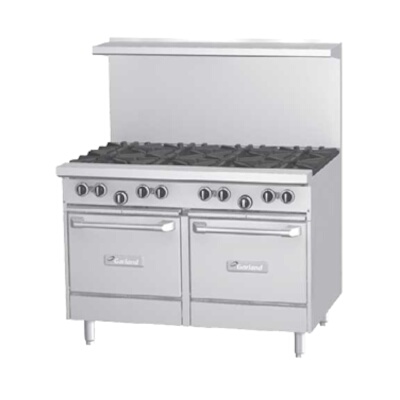 Garland G48-8LL – Restaurant Range, gas, 48″W, (8) burners, (2) space-saver ovens