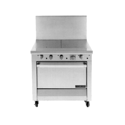 Garland M46S – Heavy Duty Range, gas, 34″ , (2) 17″ even heat hot tops, stora