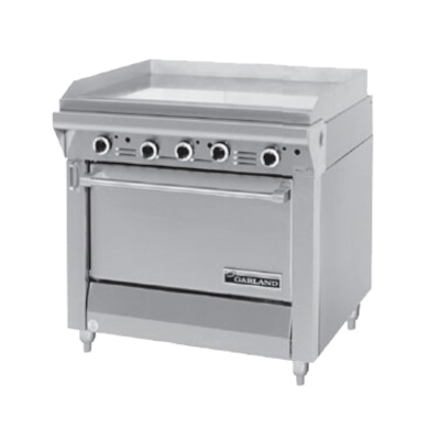 Garland MST47S-E – Heavy Duty Range, gas, 34″ , griddle, manual controls, storage