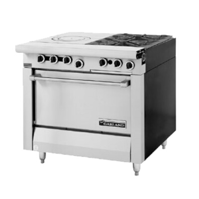 Garland MST54S-E – Heavy Duty Range, gas, 34″ , (2) 35,000 BTU open burners, (1)