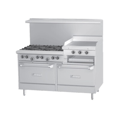 Garland U60-6R24RS – Restaurant Range, gas, 60″ , (6) 32,000 BTU open burners, with cast