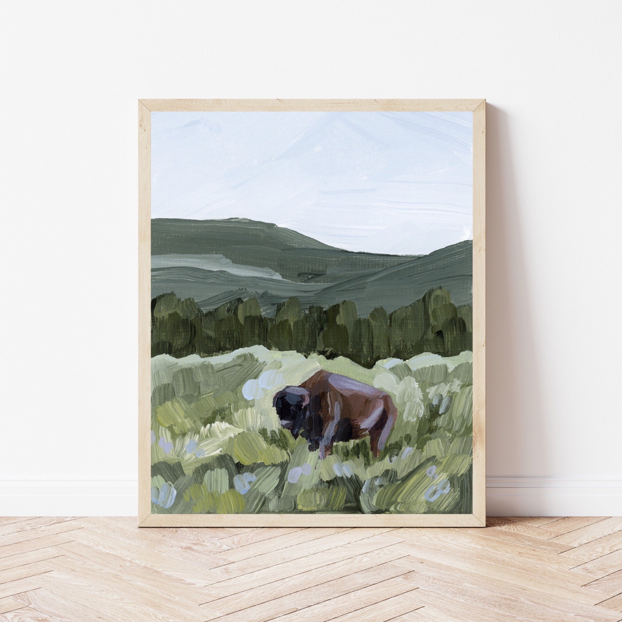 “Grazing in Yellowstone” Art Print