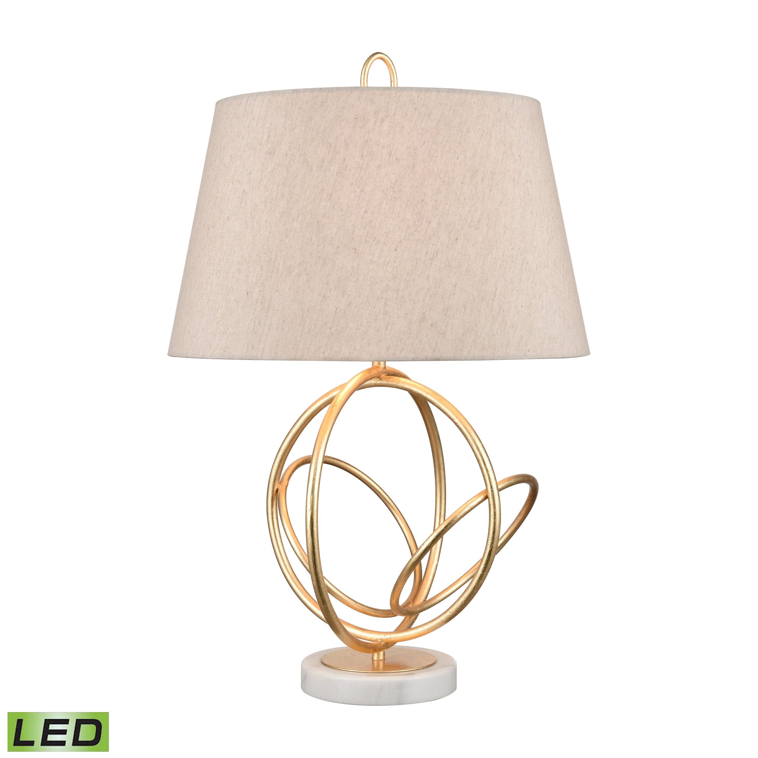 ELK SIGNATURE H0019-7986-LED Morely 26” High 1-Light Table Lamp – Gold Leaf – Includes LED Bulb