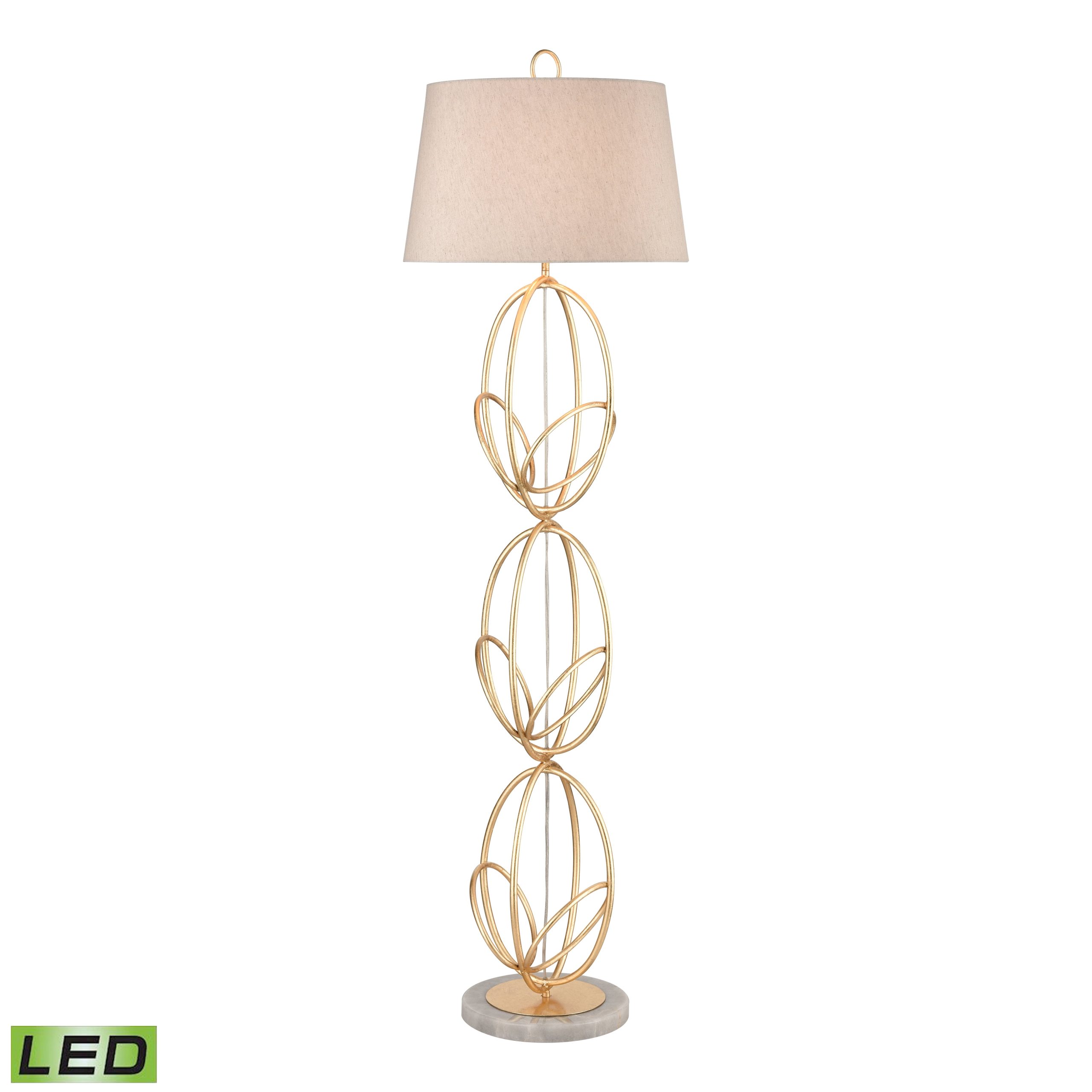 ELK SIGNATURE H0019-7988-LED Morely 63” High 1-Light Floor Lamp – Gold Leaf – Includes LED Bulb