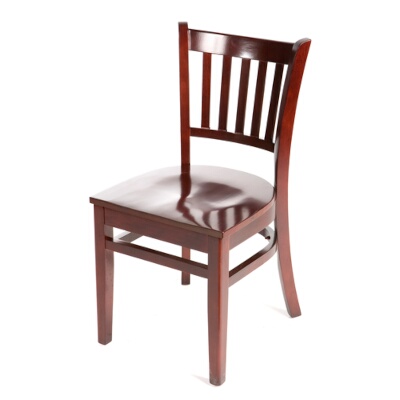 Oak Street WC102MH – Dining Chair, vertical back, beechwood frame, mahogany finish