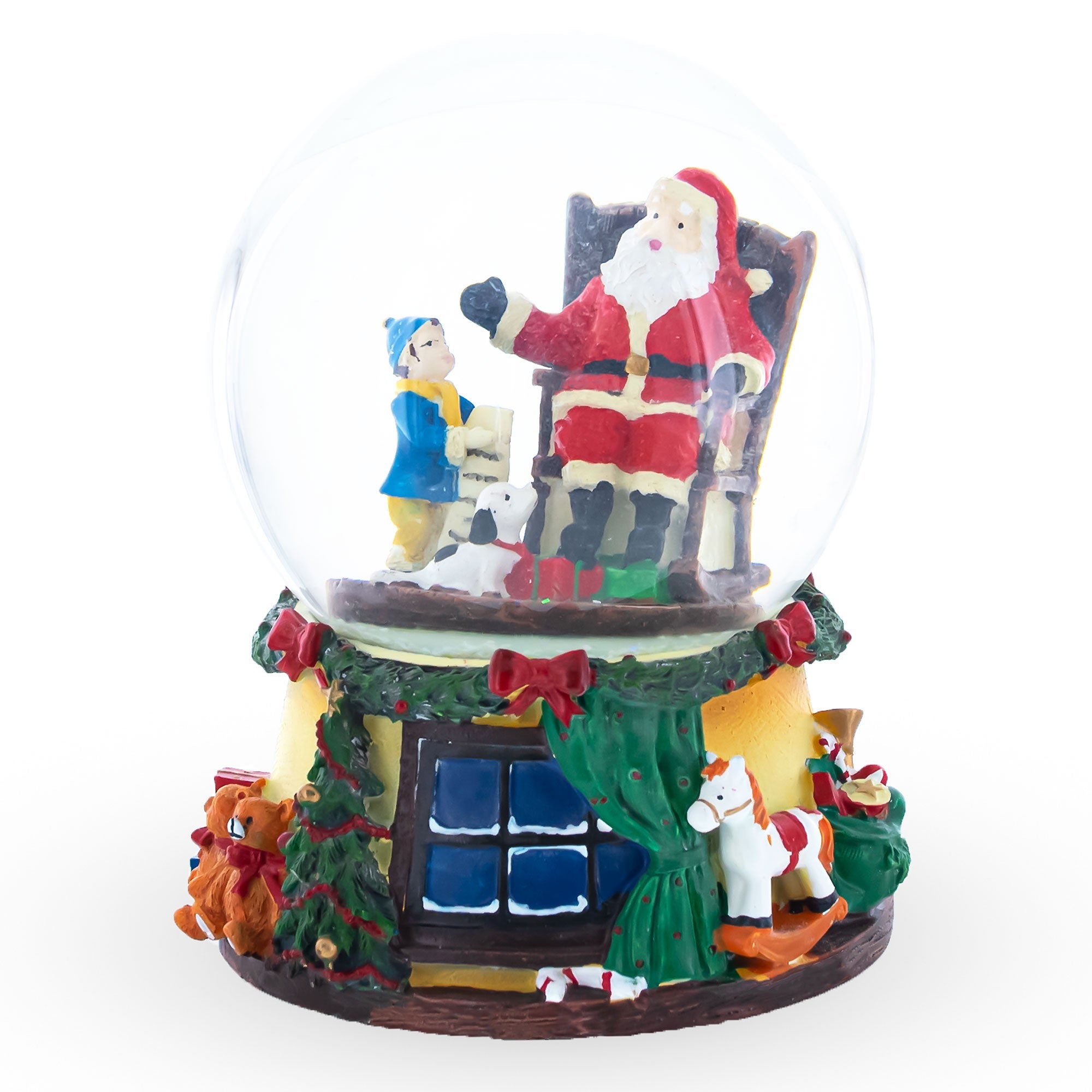 Wishful Moments: Boy And Dog Musical Water Snow Globe With Gift List For Santa