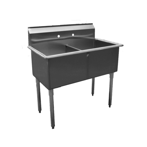 Serv-Ware BS2-1818 – Two Compartment Sink, 39″W x 21-1/2″D x 41″H, 18/430 stainless steel