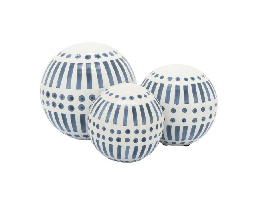 Sagebrook – 15430 6″/5″/4″ Ceramic Orbs (Set Of 3)