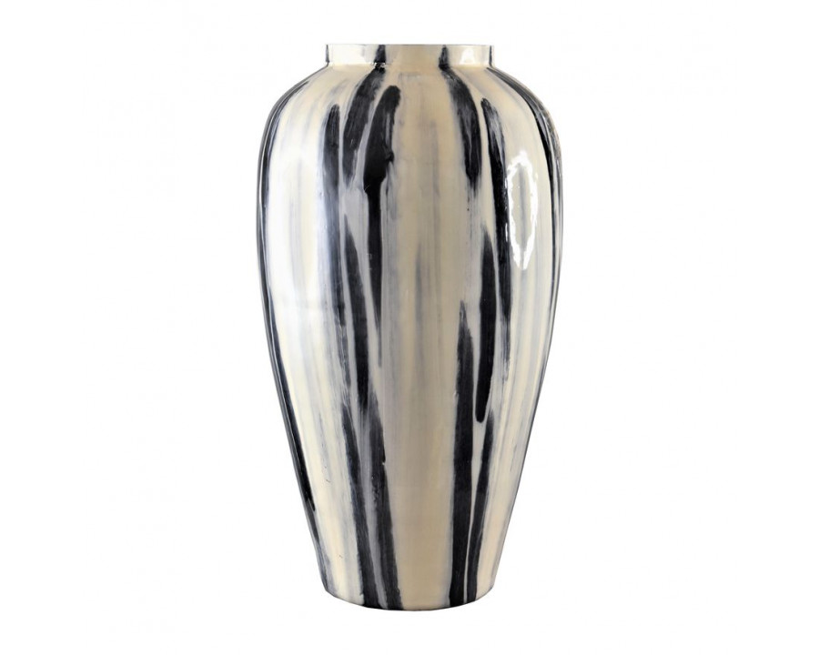 Sagebrook – 17″ Glass Striped Vase