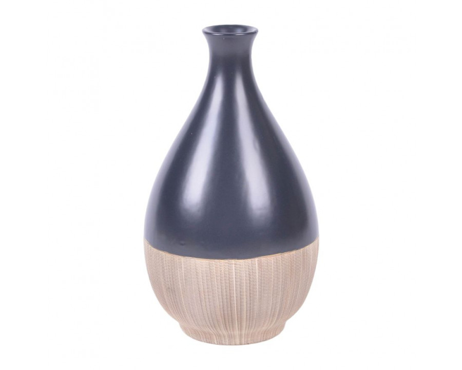 Sagebrook – 7″ Ceramic 2-tone Teardrop Vase