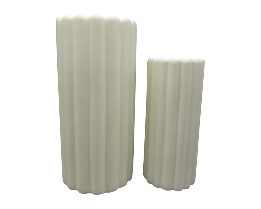 Sagebrook – 10″/13″ Ceramic Ribbed Vases (Set Of 2)