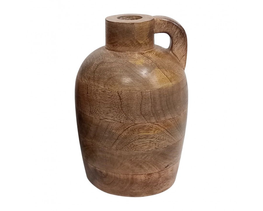 Sagebrook – 9″ Wood Jug Vase With Handle