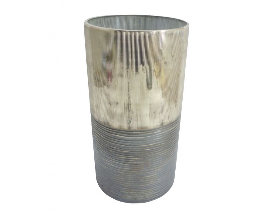 Sagebrook – 13″ Glass Metallic 2-tone Vase