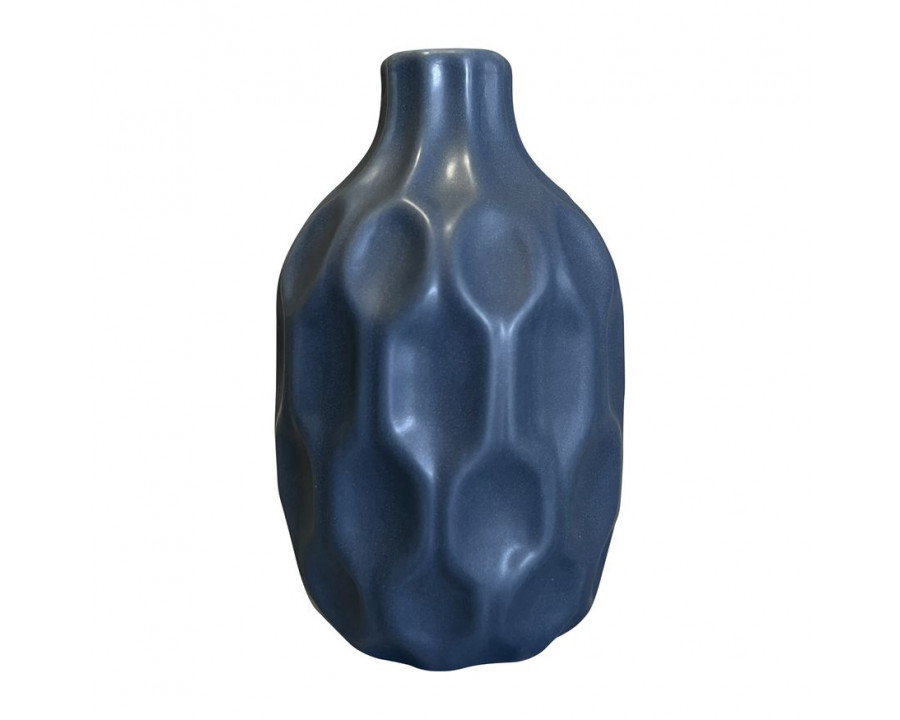 Sagebrook – 8″ Ceramic Honeycomb Dimpled Vase