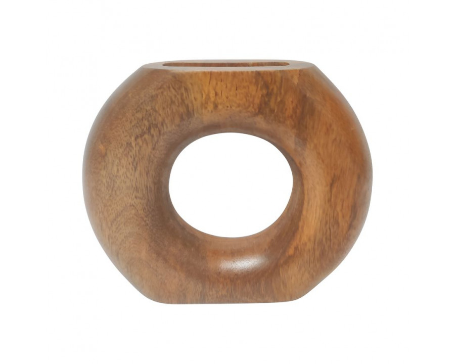 Sagebrook – 8″ Wood Donut Vase