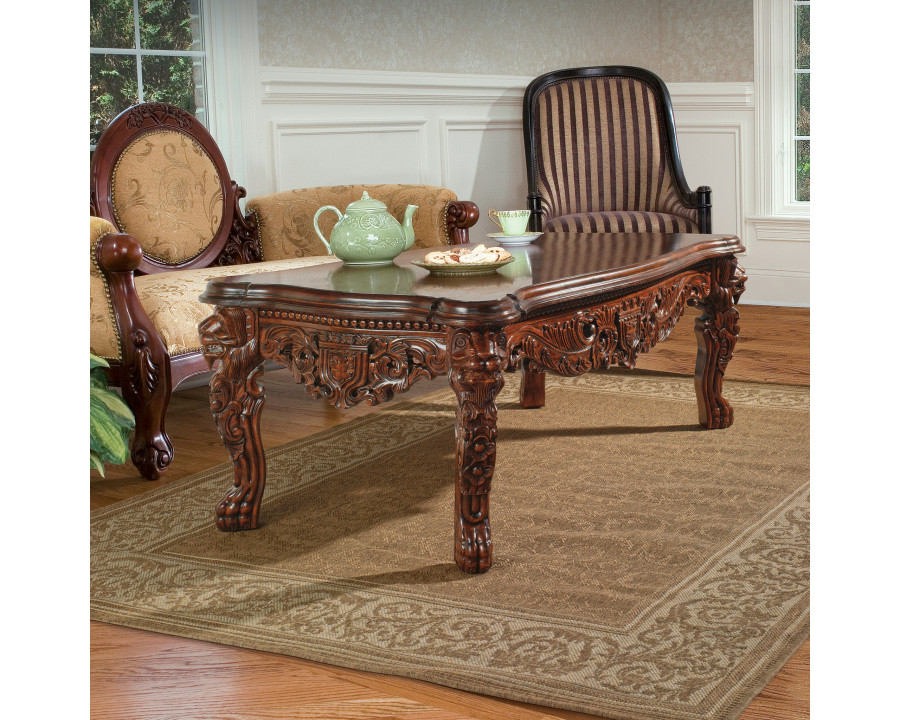 Toscano – The Lord Raffles Grand Hall Coffee Table in Walnut, Mahogany