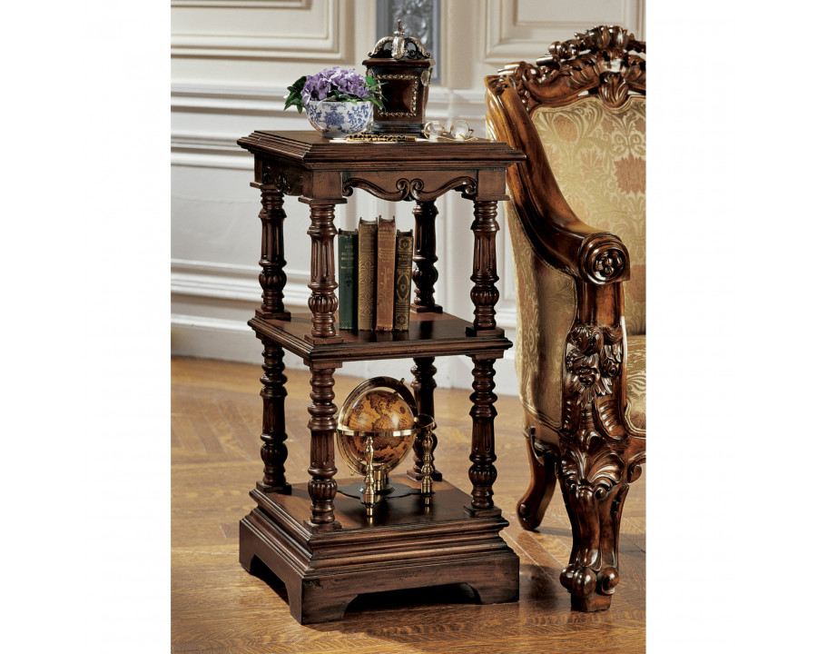 Toscano – The Lord Pimlicoe Etagere Pedestal in Cherry, Mahogany