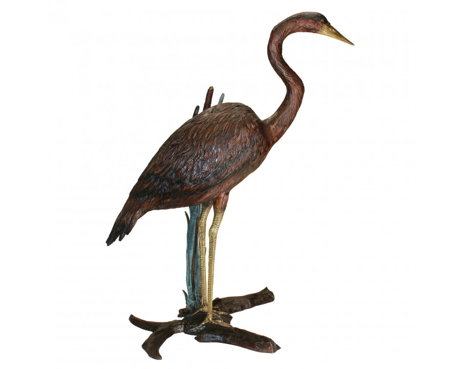 Toscano – Standing Heron in Reeds Garden Statue