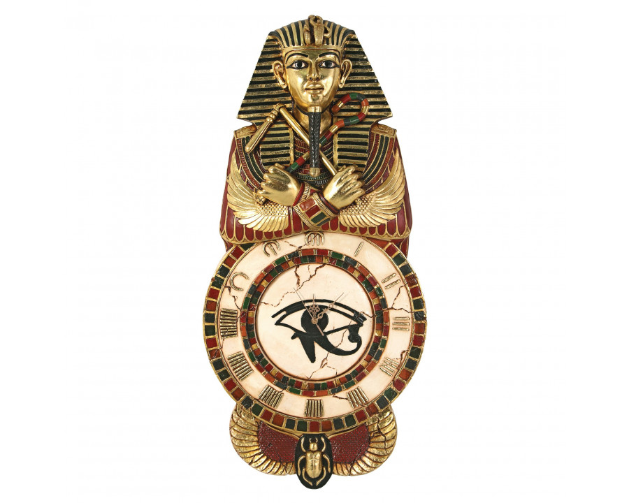 Toscano – Pharaoh Tut Medinet Habu Sculptural Egyptian Wall Clock