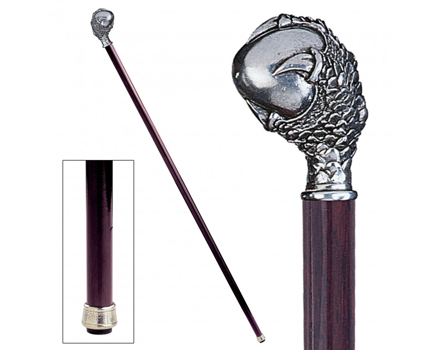 Toscano – Padrone Claw and Ball Walking Stick in Pewter