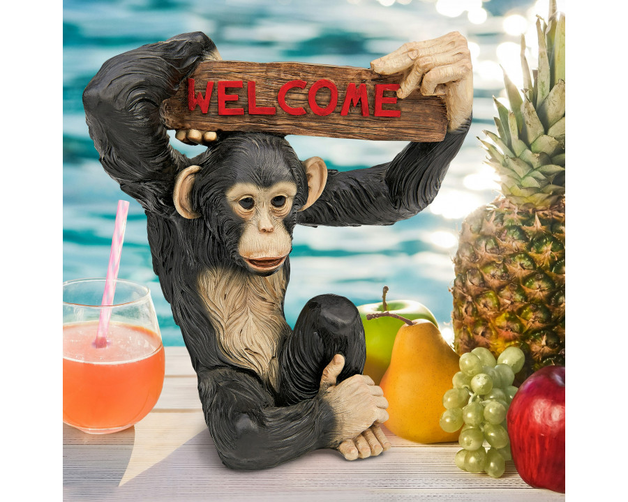 Toscano – Monkey Business Jungle Welcome Sign Statue