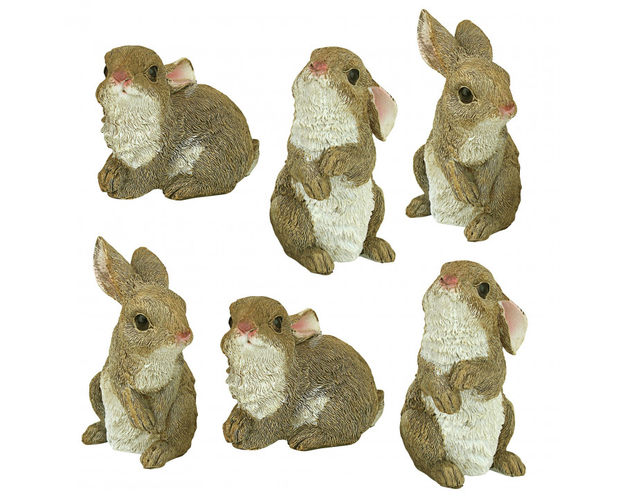 Toscano – Set of 6 The Bunny Den Garden Rabbit Statue