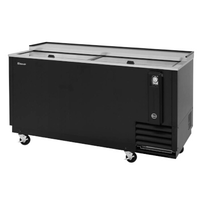 Turbo Air TBC-65SB-N6 – Bottle Cooler, 64-3/8″W, (2) sliding lids, black laminated exterior