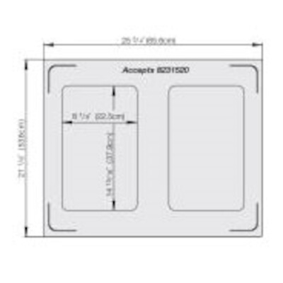 Vollrath 8250214 – Double Well Template, for 2 rectangle 3/4 size pans, plain stainless