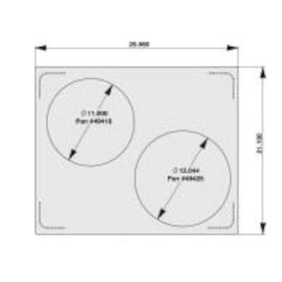 Vollrath 8250714 – Double Size Template for Cookware, stainless plain edge, has (2) large round cutouts