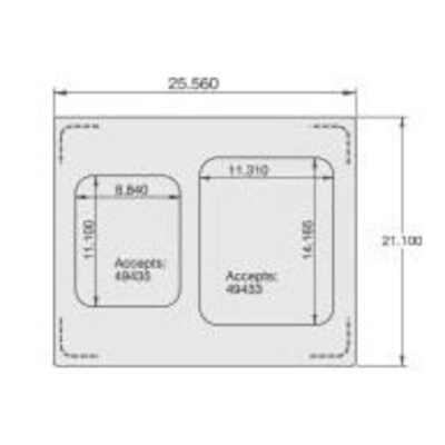 Vollrath 8250814 – Double Size Template, stainless plain edge, has (1) large & (1) small food pan cutouts