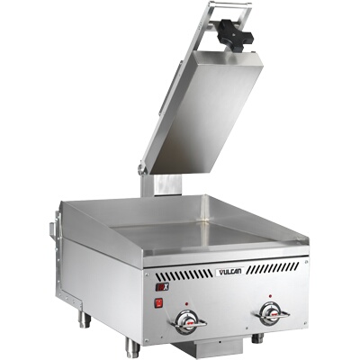 Vulcan VMCS-201 – Griddle Clamshell Hood, electric, 10.4″W, grooved steel plate, 208v